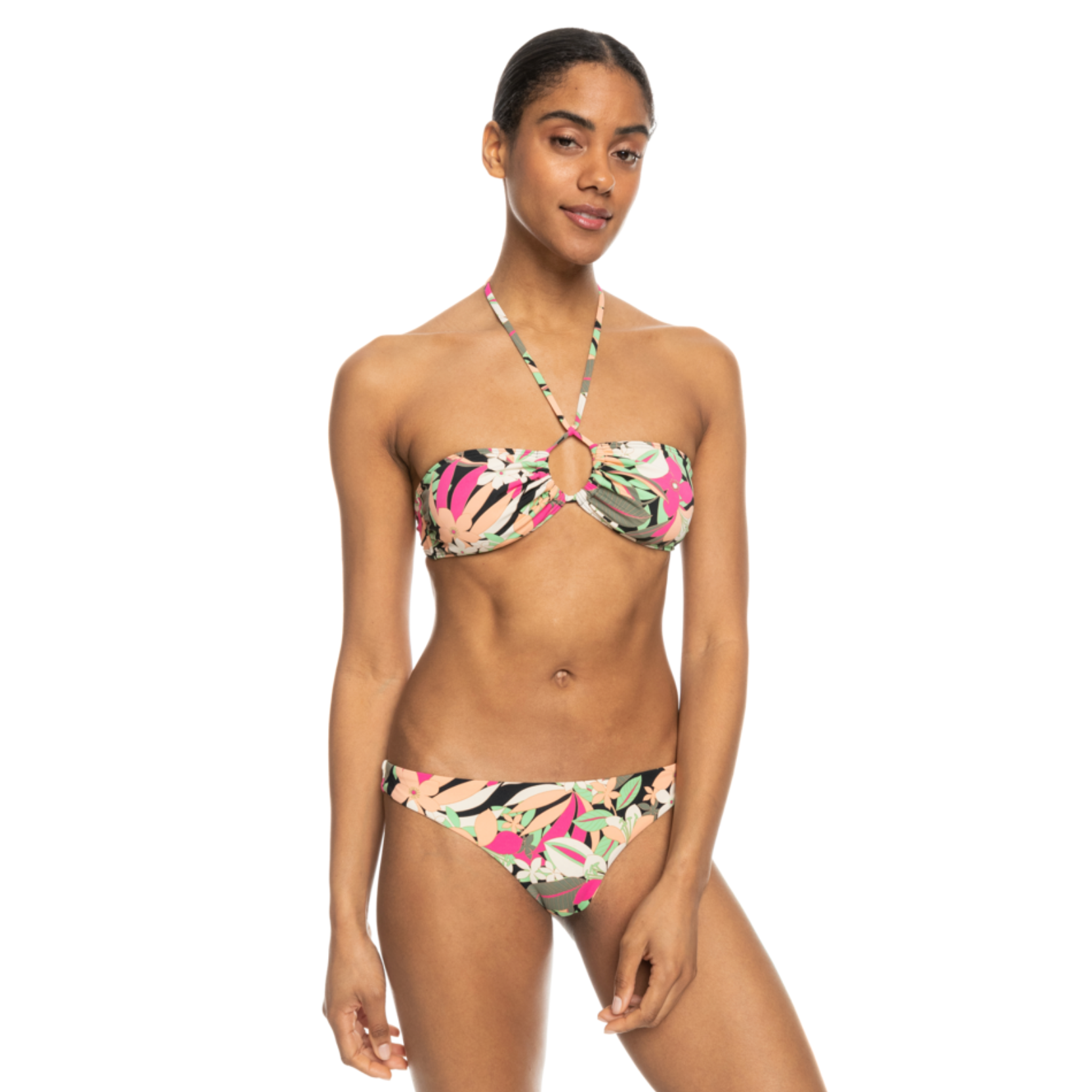 Bikini Roxy Completo Pt Beach Classics Fashion Set Anthracite