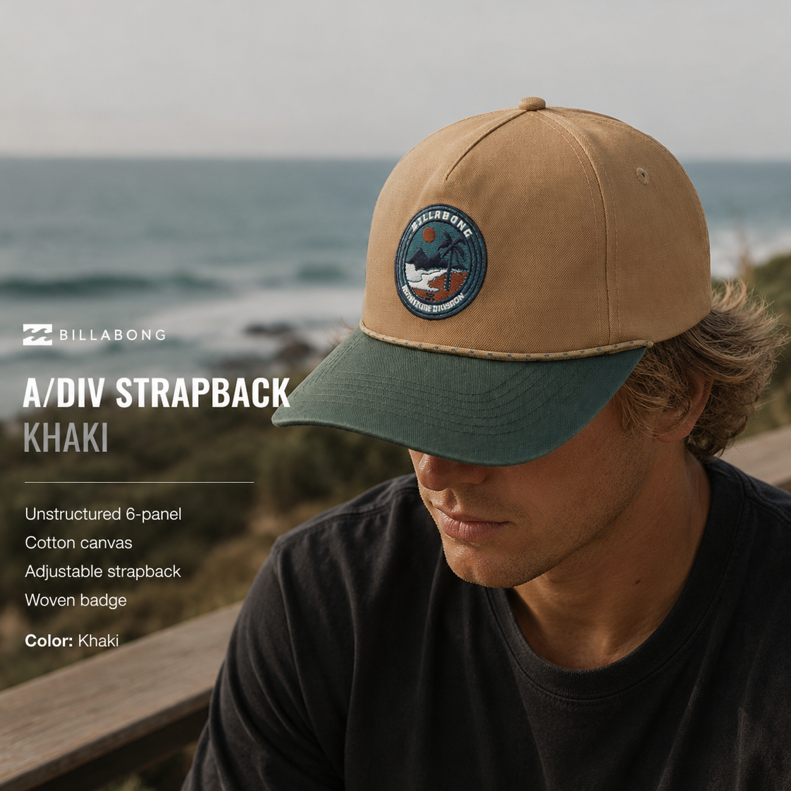 Gorra Billabong A/Div Strapback Khaki estilo surf lifestyle premium