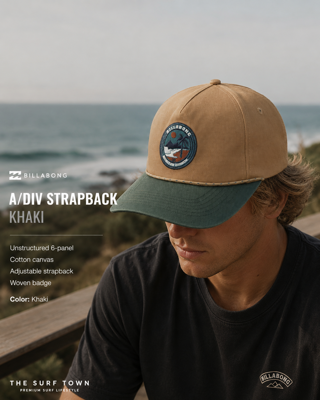 Gorra Billabong A/Div Strapback Khaki estilo surf lifestyle premium