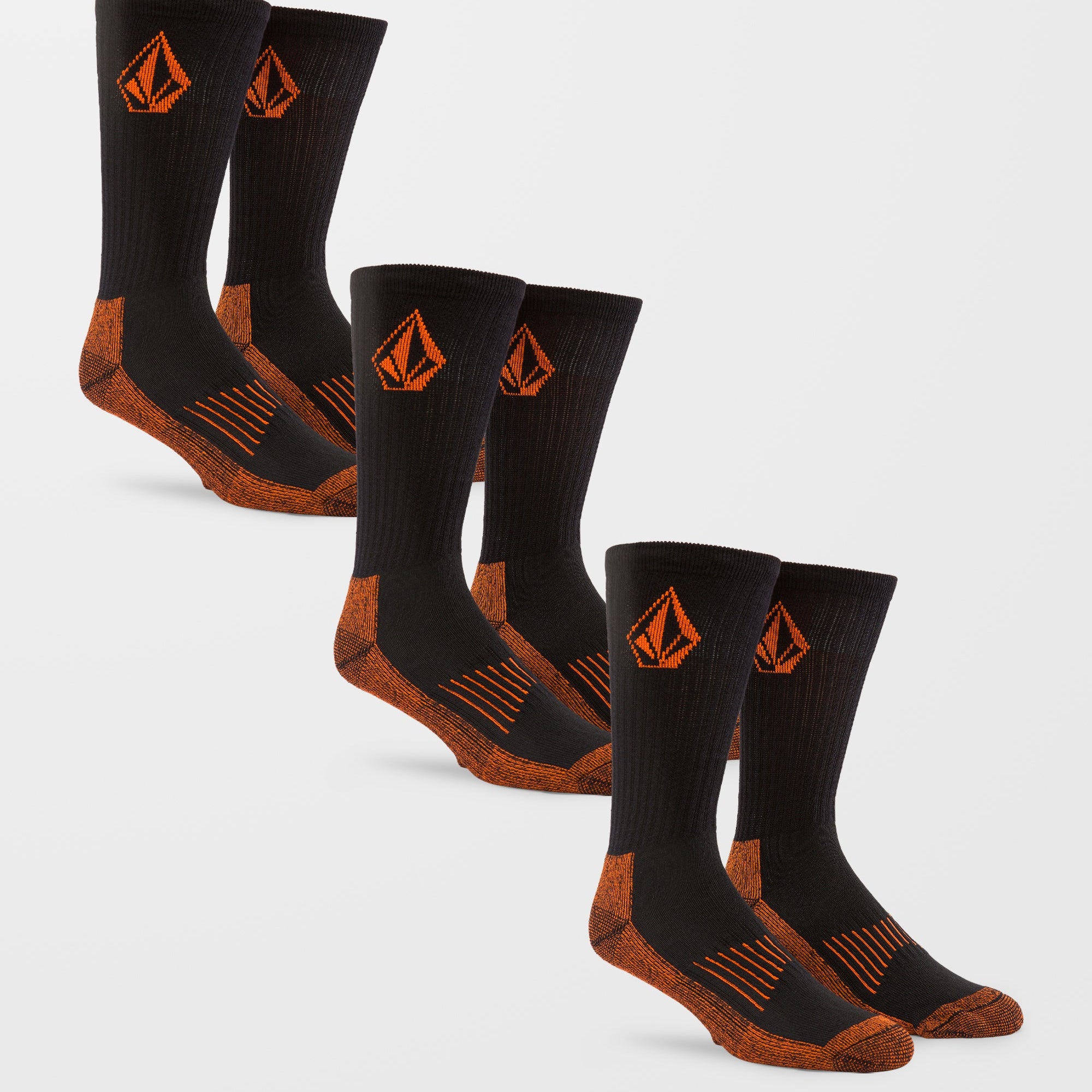 Calcetines Volcom Workwear 3 Pack Black conjunto completo oficial