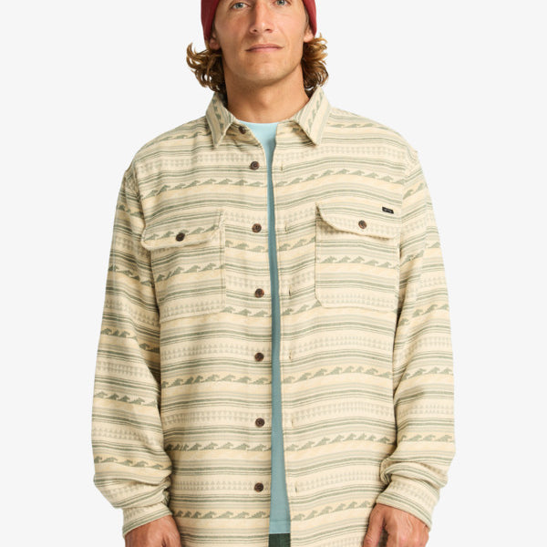 Camisa BILLABONG Offshore Jacquard Flannel Hunter hombre algodón con estampado jacquard estilo surf