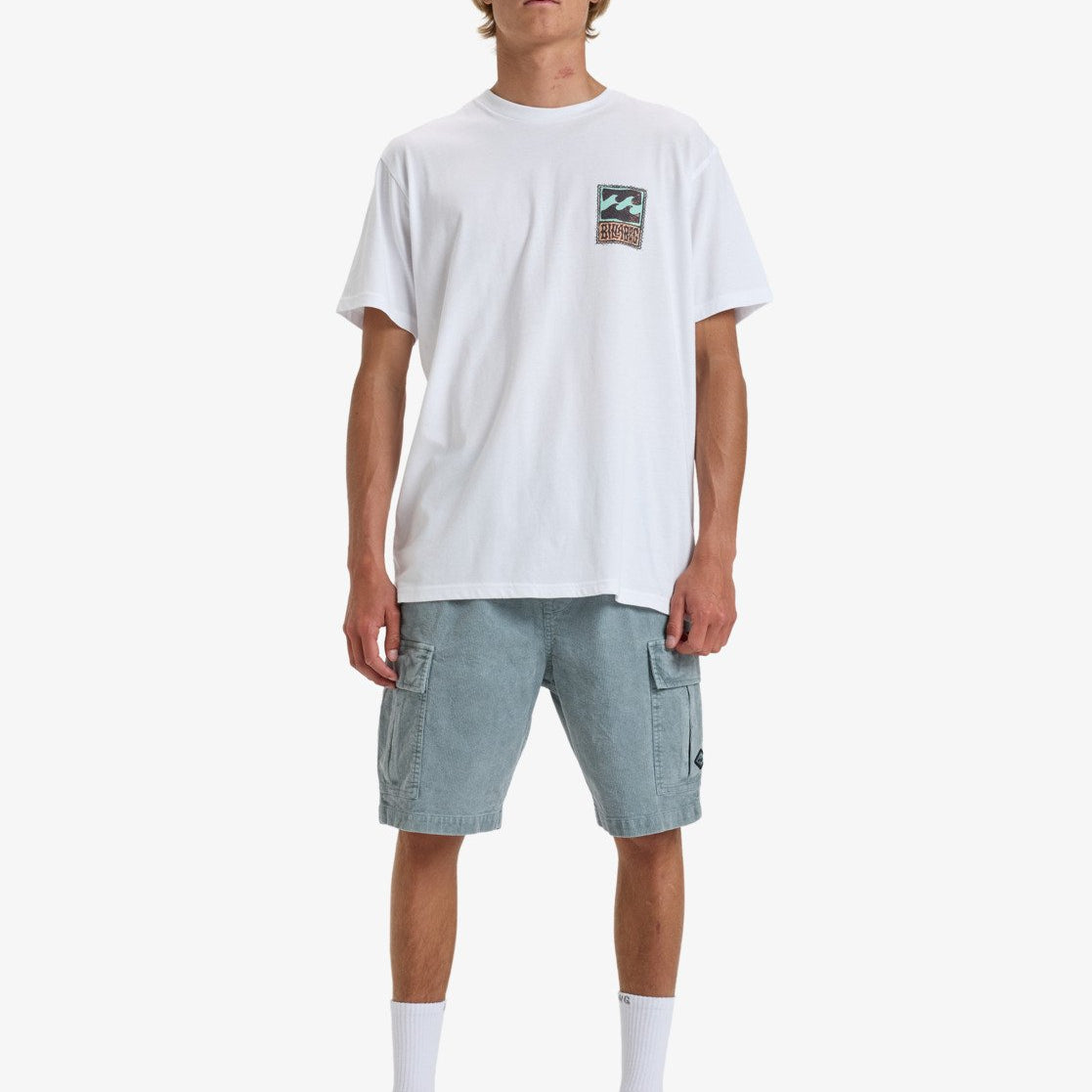 Camiseta Billabong Stamp White fw26 estilo surf vista 02