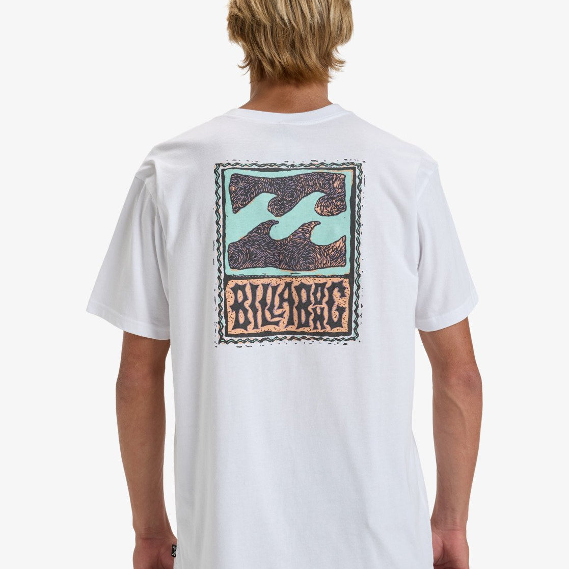 Camiseta blanca Billabong Stamp White hombre vista 03