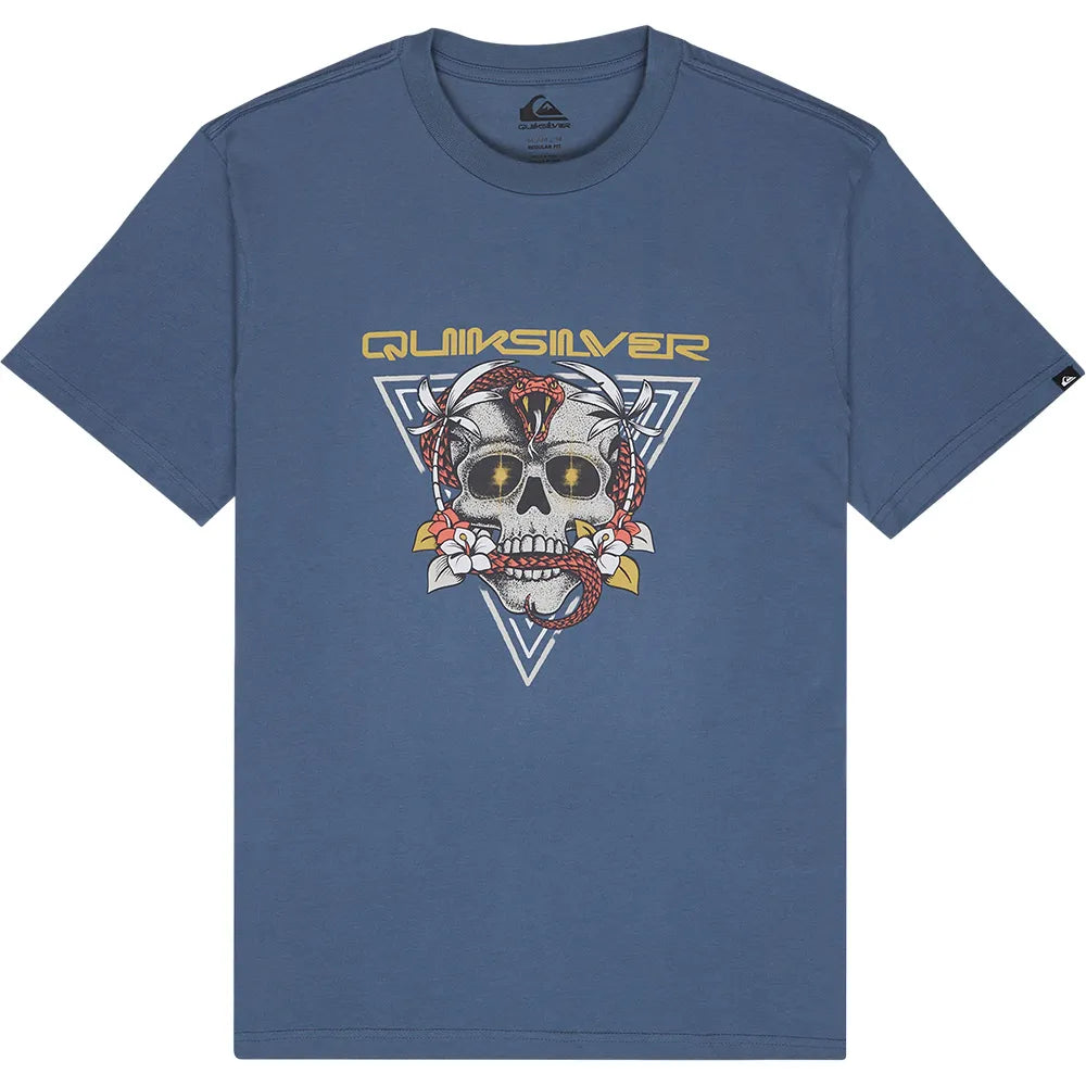 Camiseta Quiksilver Core Skull China Blue para hombre color azul con gráfico de calavera estilo surf