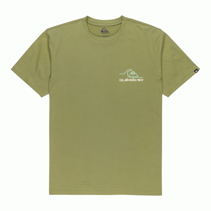 Camiseta Quiksilver Light Waves Loden Green para hombre color verde estilo surf con logo Quiksilver
