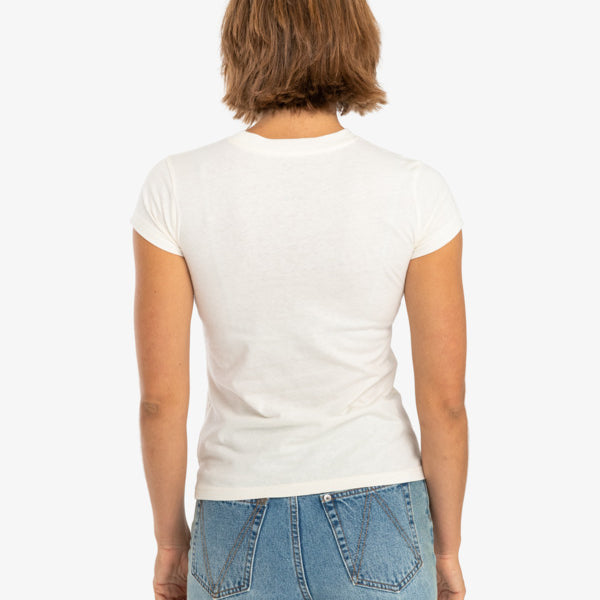 parte trasera camiseta RVCA Tempted Vintage White mujer