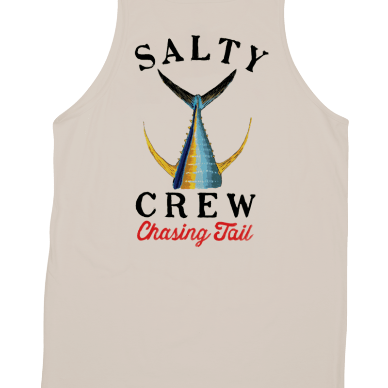 Camiseta de tirantes Salty Crew Tailed Tank Moonbeam para hombre con diseño surfero y gráfico de pesca deportiva en la espalda