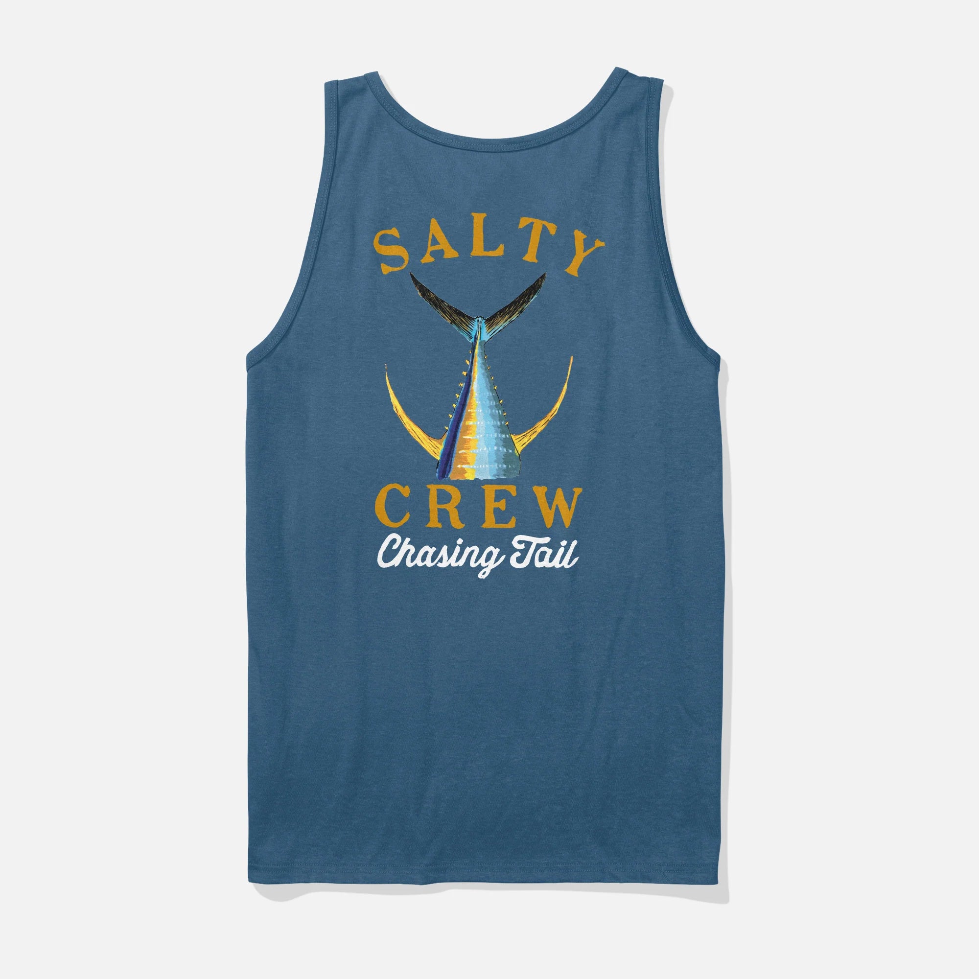 Camiseta de tirantes SALTY CREW Tailed Tank Cast Blue azul con diseño de pez estilo surf verano