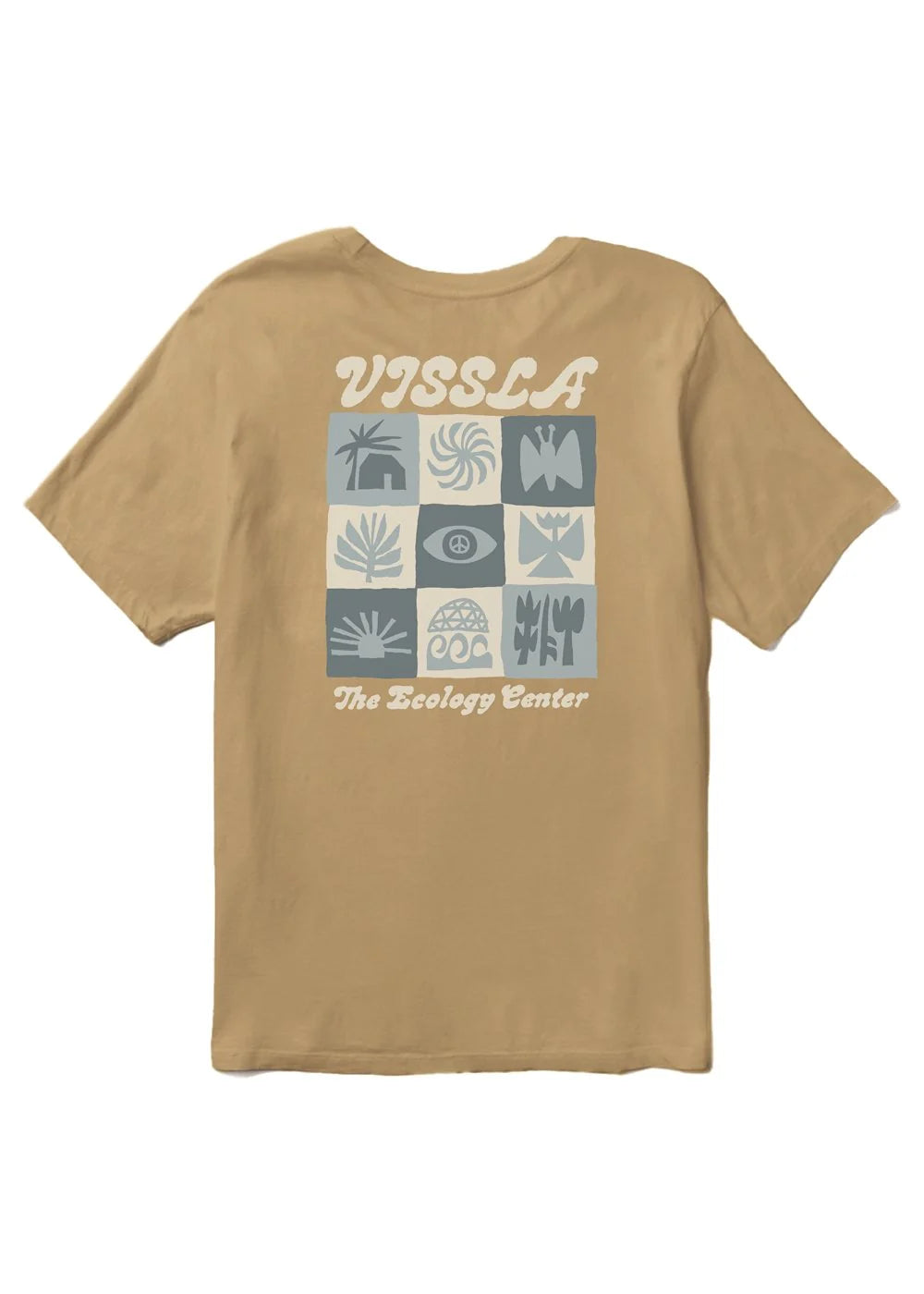 Camiseta Vissla Tec Abundant Organic Tee color bronze con diseño surf sostenible de algodón orgánico para hombre