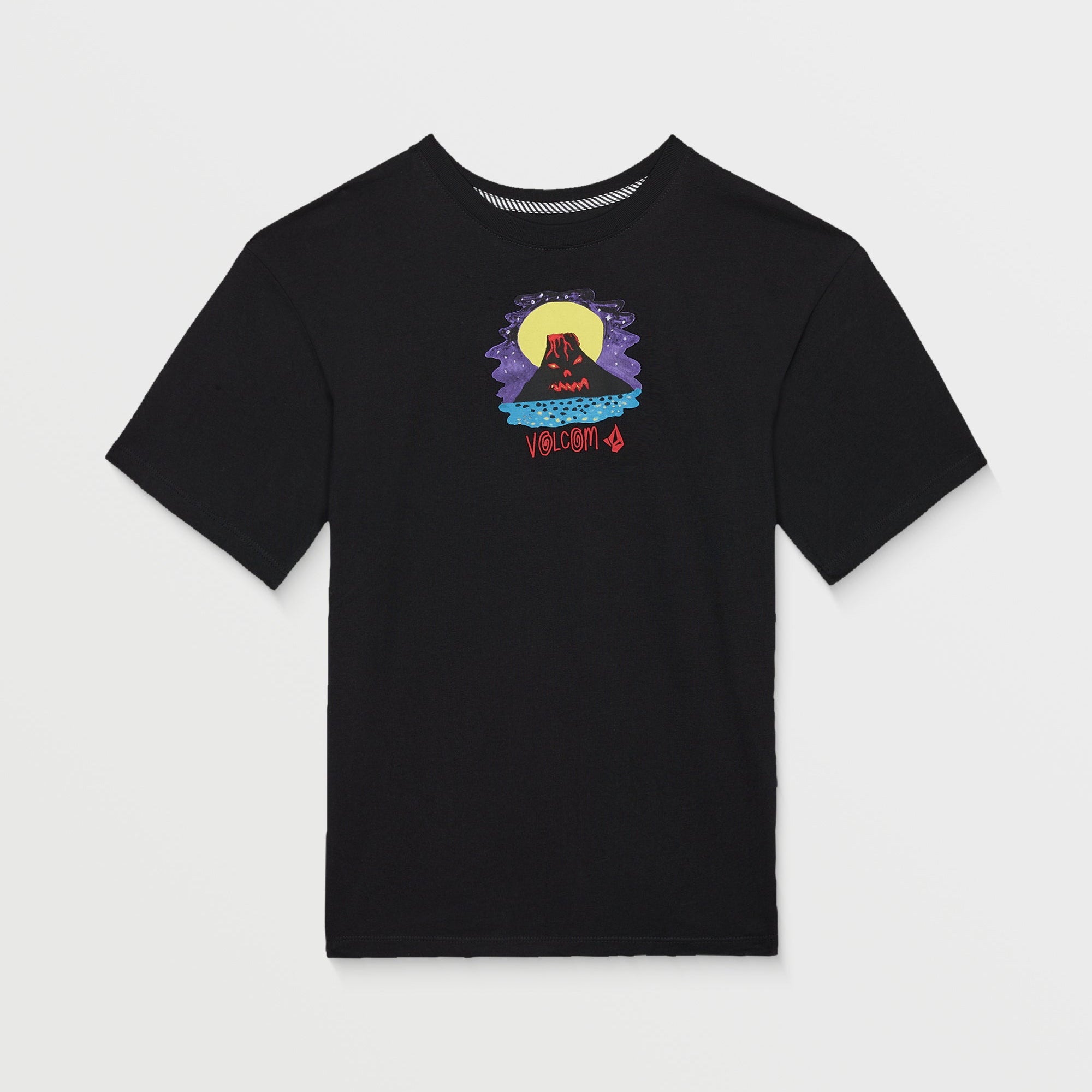 Camiseta Volcom Ozzy I Black para niño vista de perfil con modelo oficial