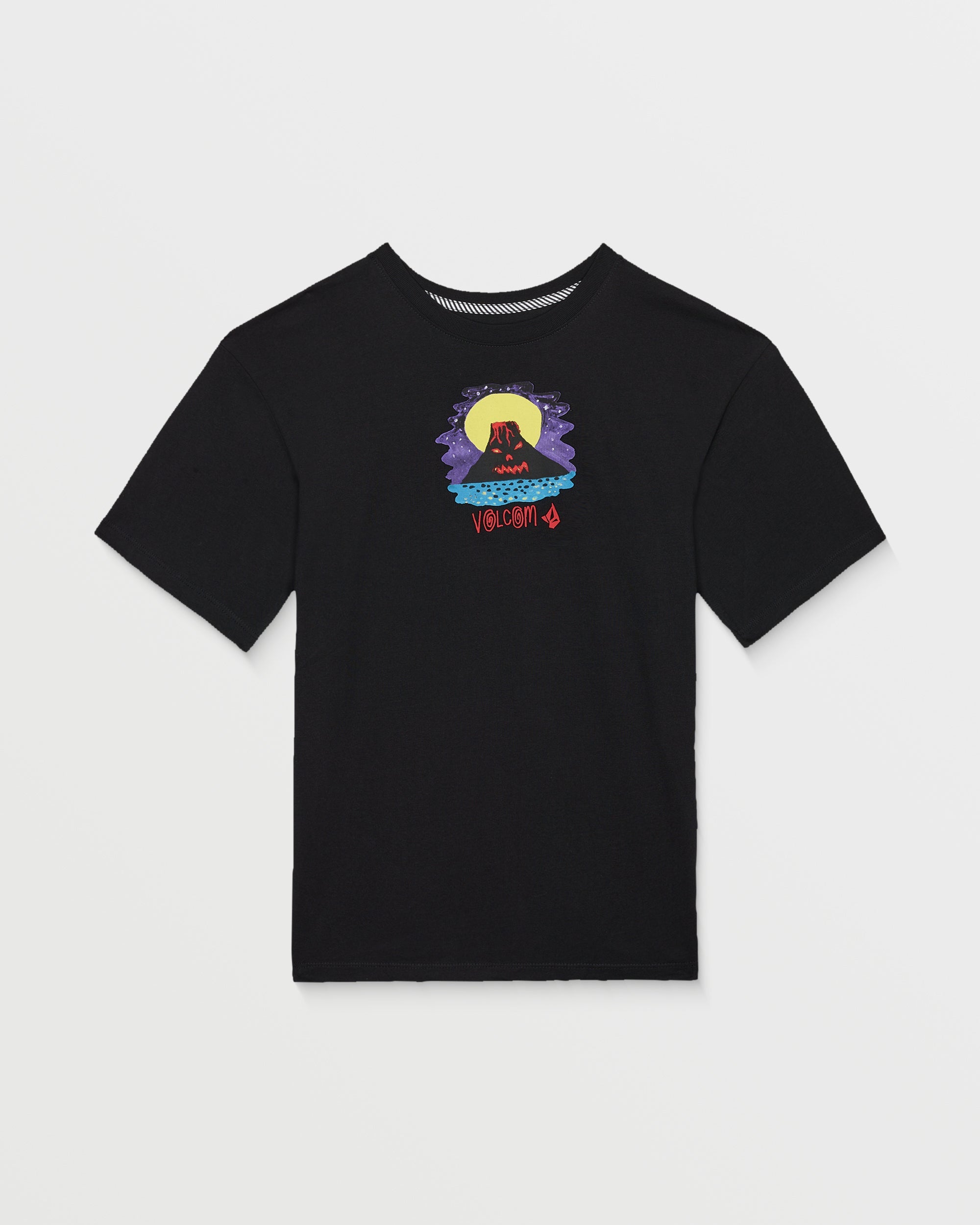 Camiseta Volcom Ozzy I Black para niño vista de perfil con modelo oficial