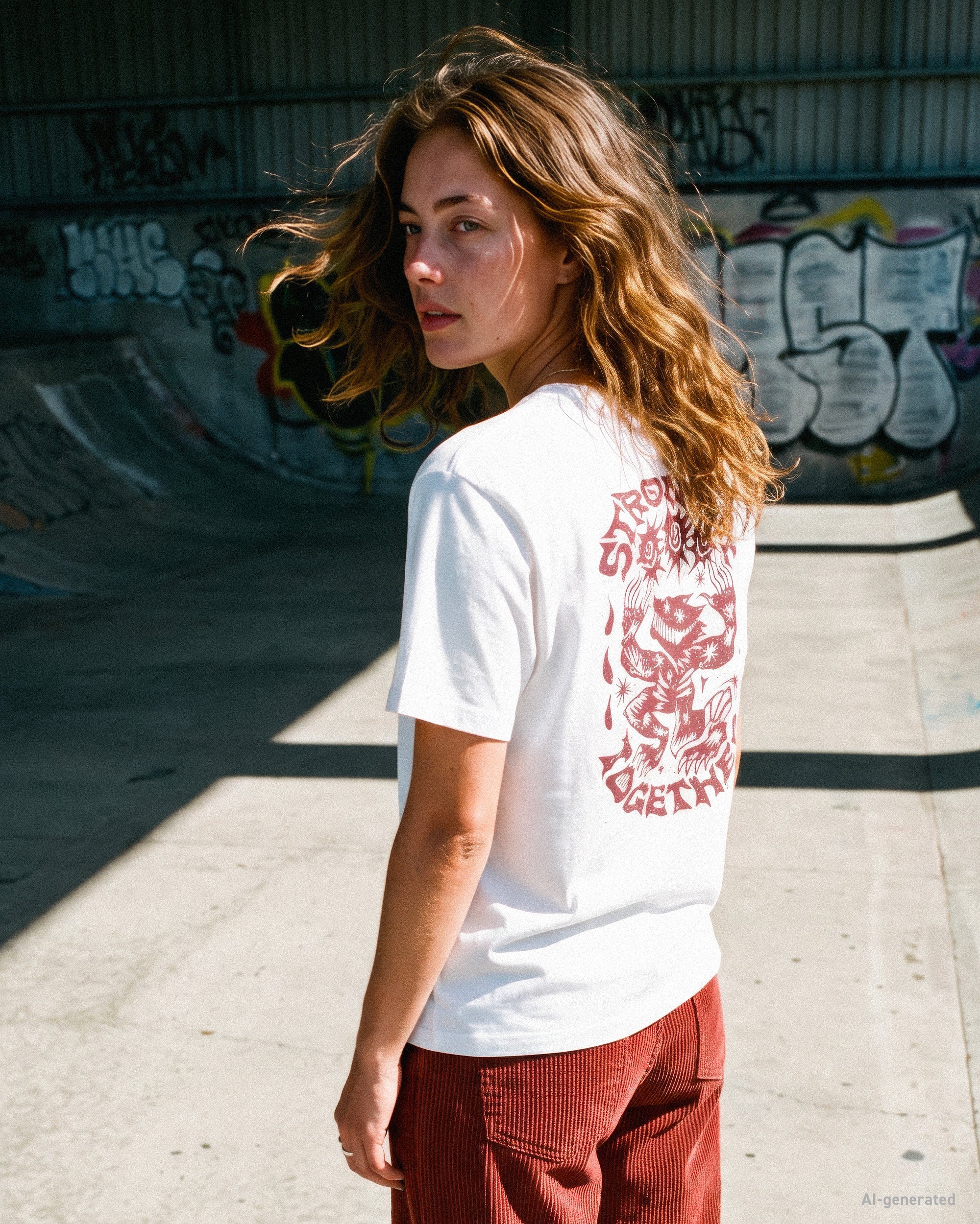 Camiseta Volcom Radical Daze Up White vista trasera oficial