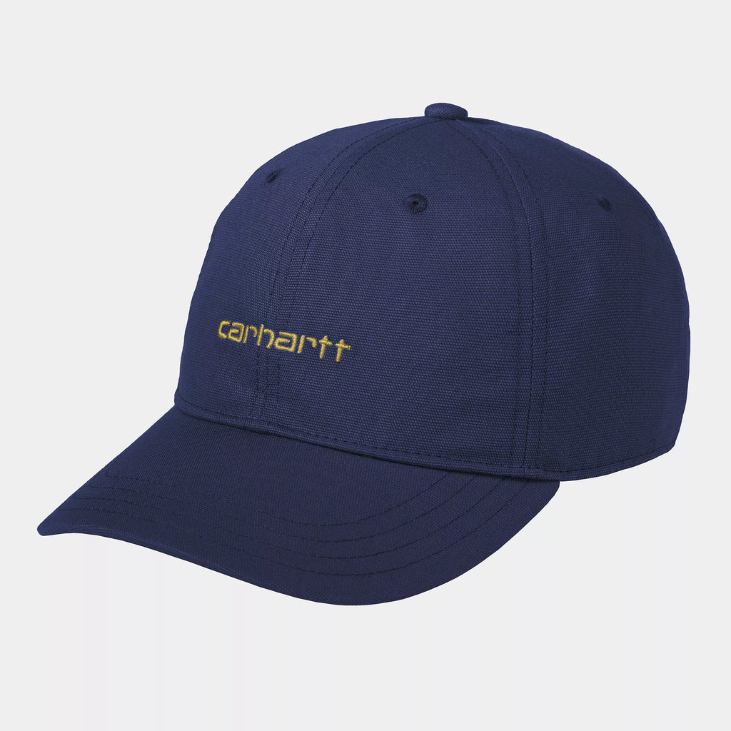 Gorra curva Carhartt Wip Canvas Script Cap Ink Air Yellow