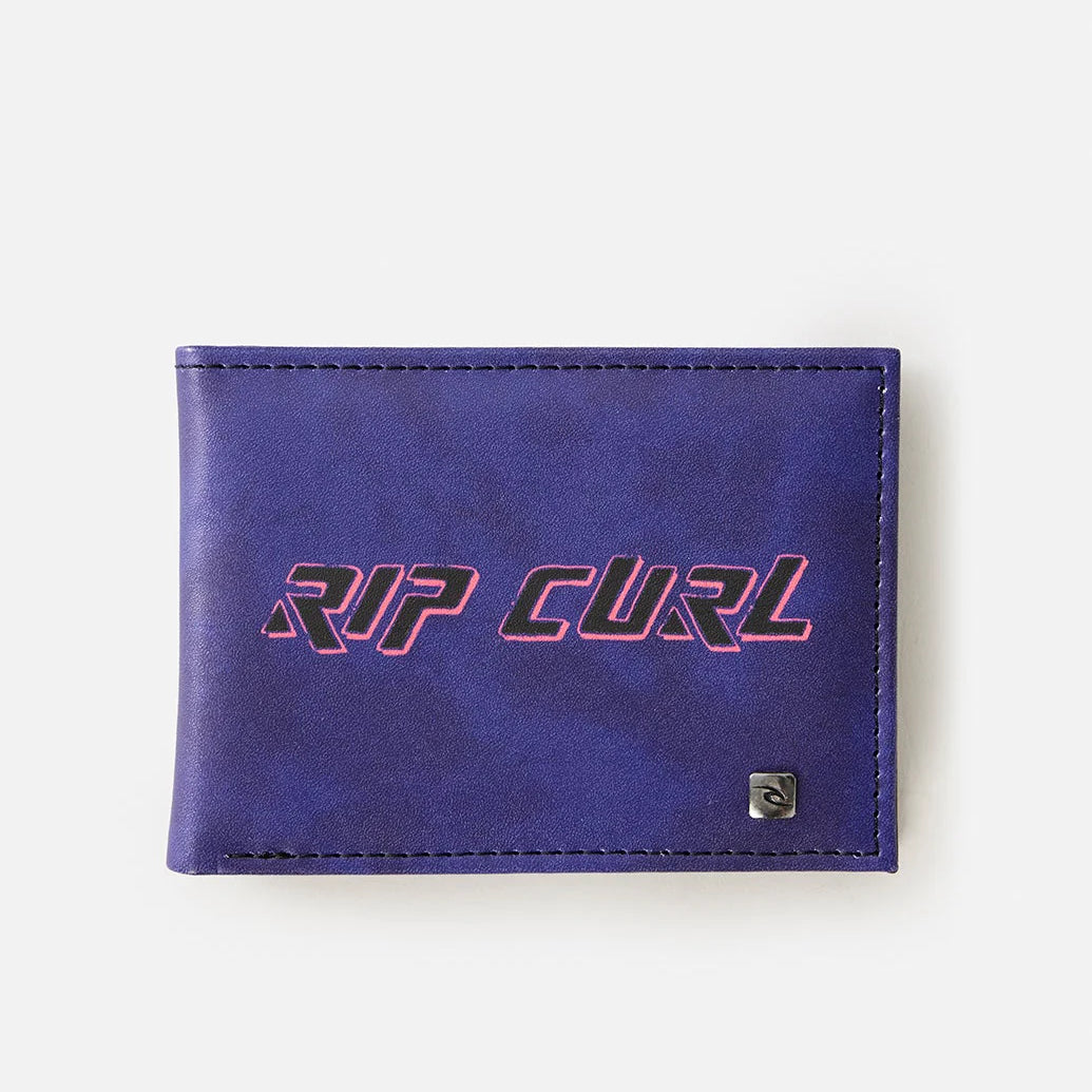 Cartera RIP CURL Party Pack Slim Dark Purple en color morado oscuro, formato slim ligera y perfecta para llevar tarjetas y billetes con estilo surf moderno.