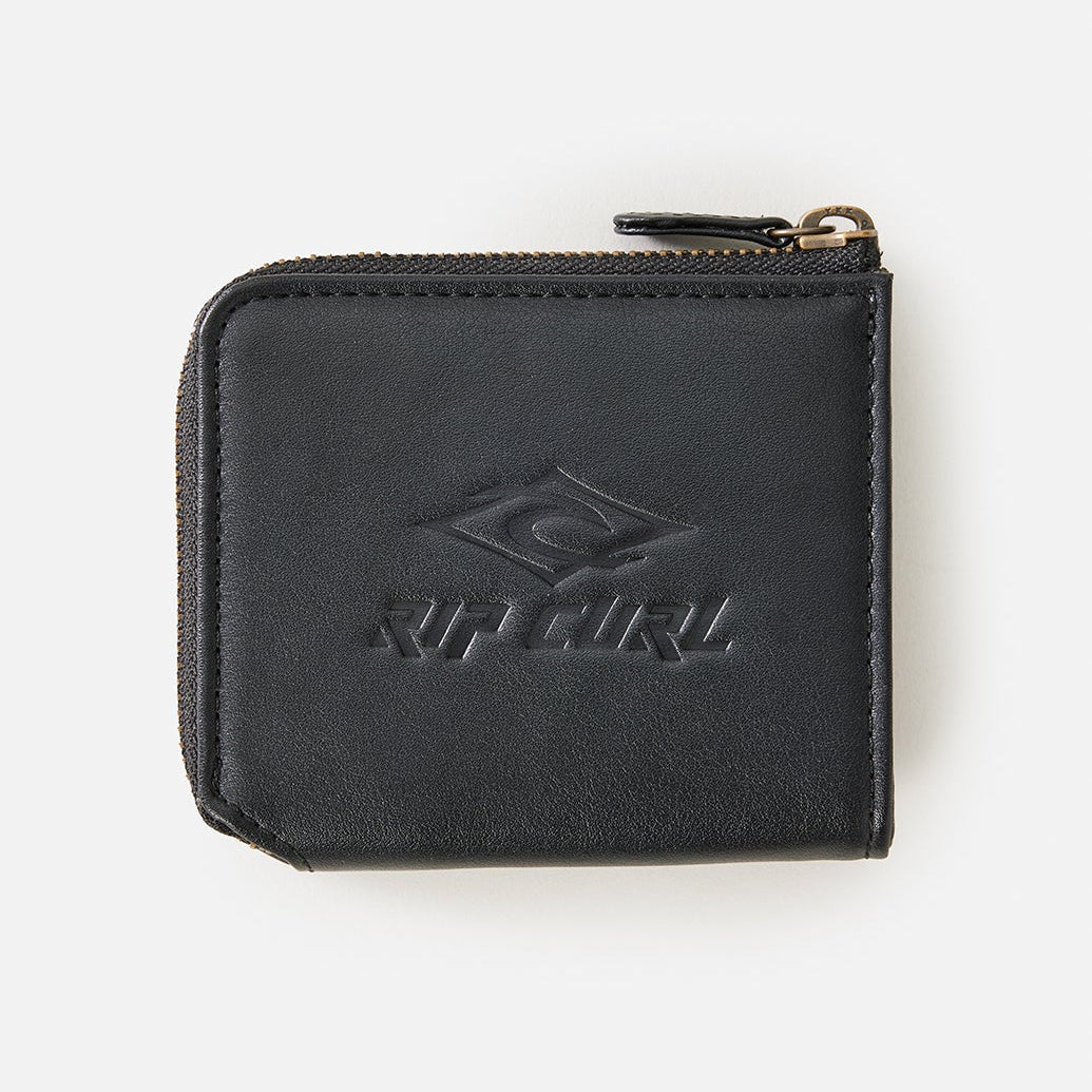 Cartera Rip Curl Zip Around PU Black negra con cremallera y logo grabado