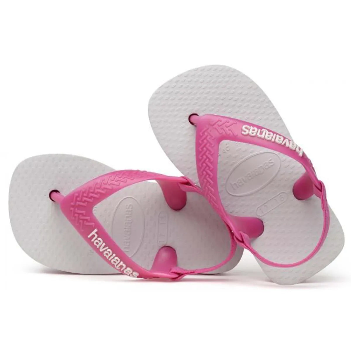 Chanclas HAVAIANAS Baby Tradicional rosa y blanco con elástico trasero para bebé cómodas y seguras
