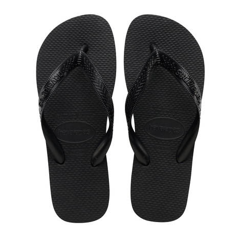 Chanclas Havaianas Top Black unisex negras de goma para verano y playa