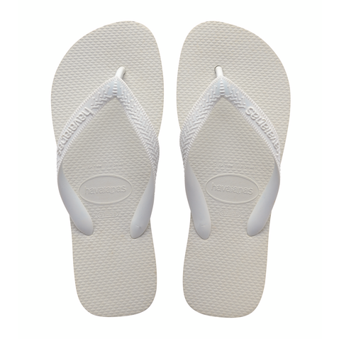Chanclas Havaianas Top White unisex color blanco de goma para verano