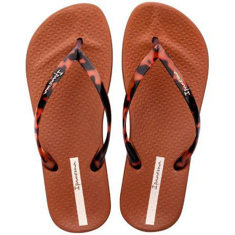 Chanclas Ipanema Anat Connect mujer marrón anatómicas con tiras transparentes cómodas para verano