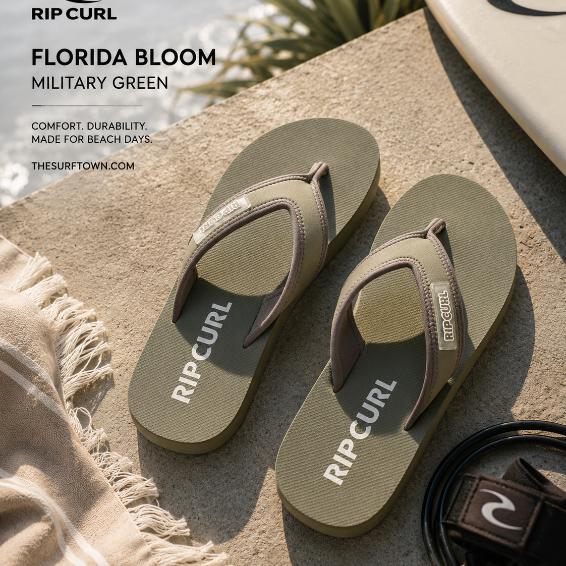 Chanclas Rip Curl Florida Bloom Military Green lifestyle surf premium playa