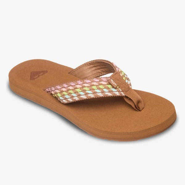 Chanclas ROXY Porto Rope Multicolor de mujer con tira trenzada de colores estilo verano surf