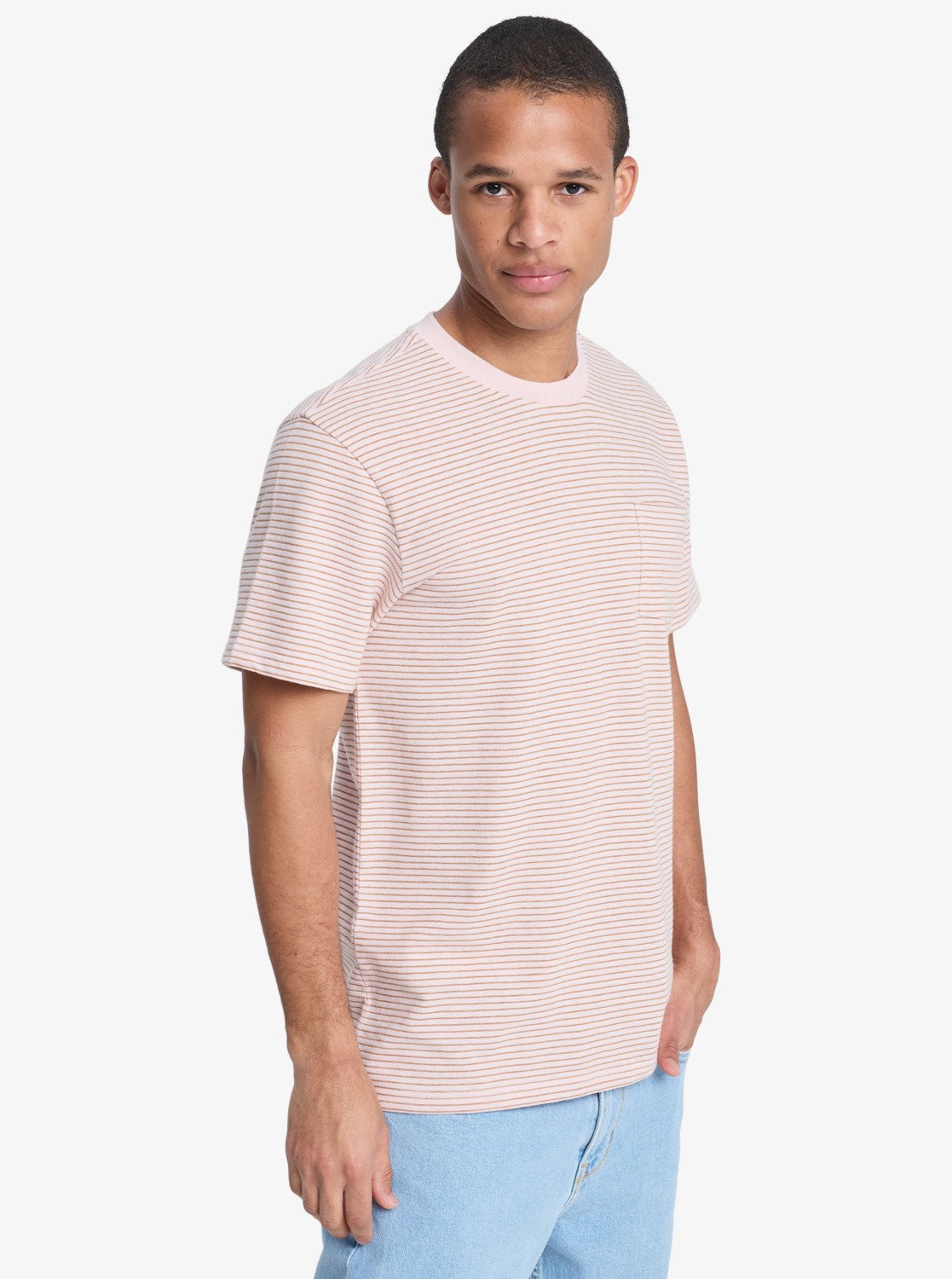 Camiseta Quiksilver Lopaz Striped Pocket Rose Water