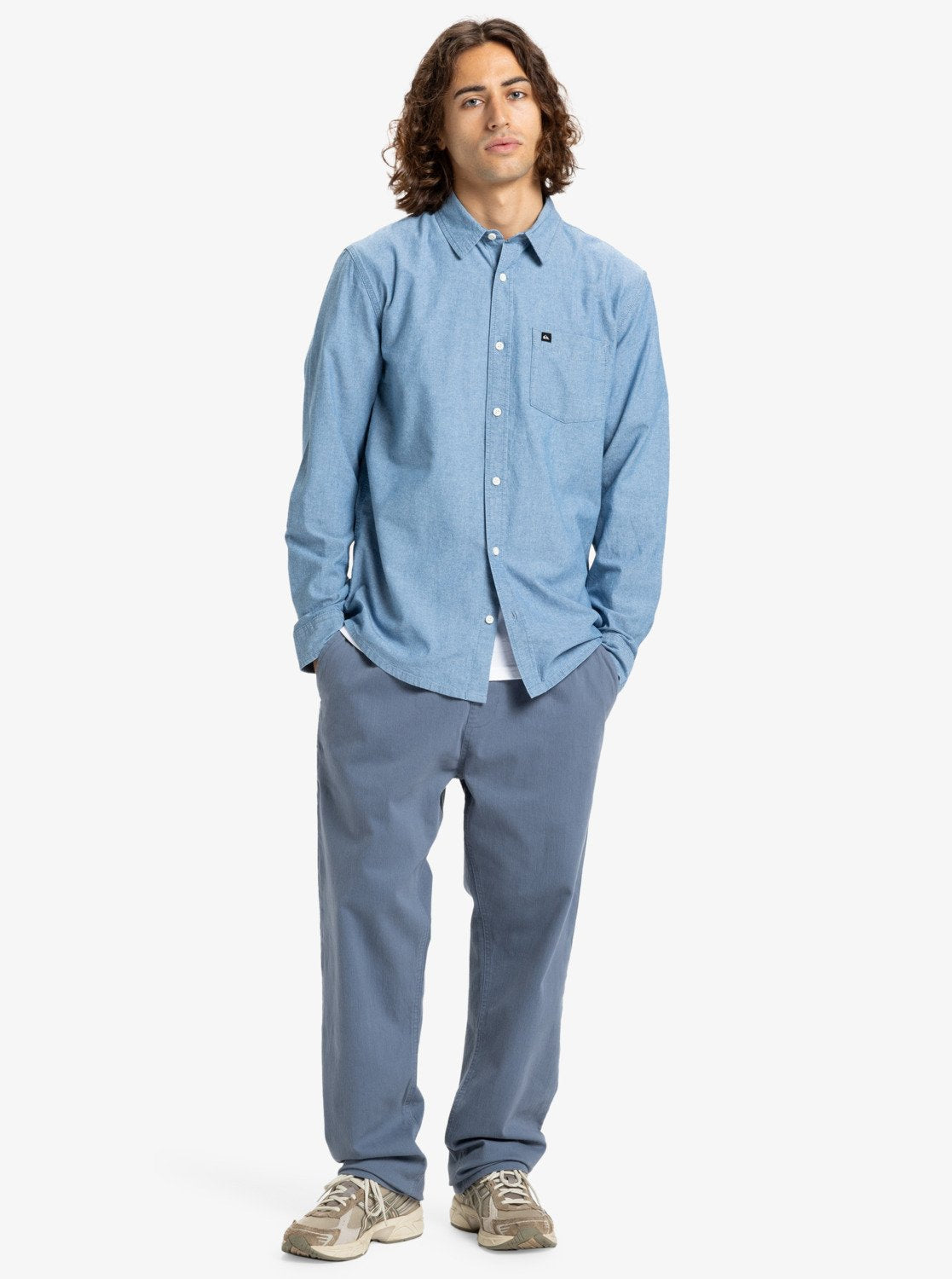 Camisa Quiksilver Yosemite Chambrayls Ashley Blue