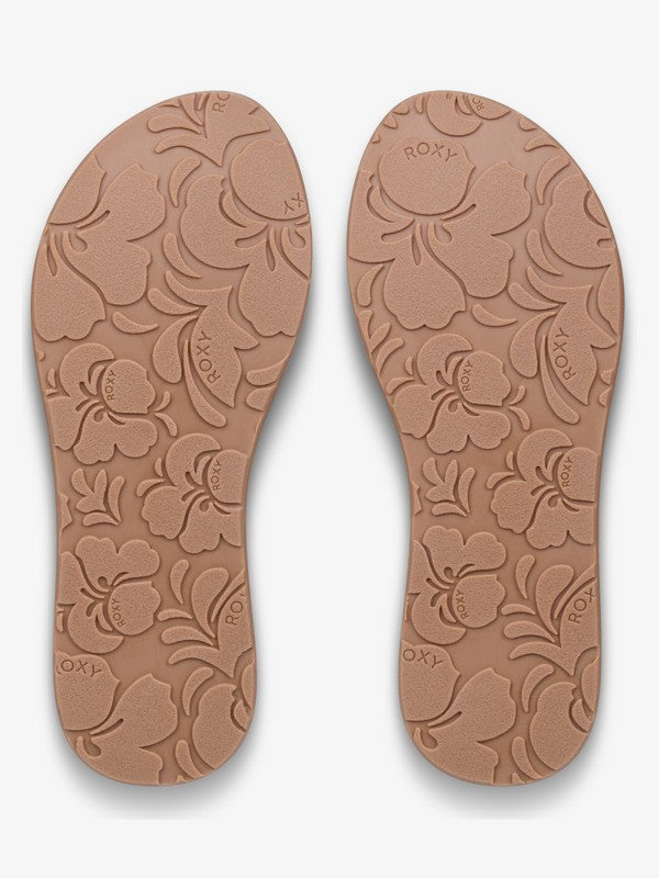 Chanclas Roxy Porto Raffia Blue/Brown/White