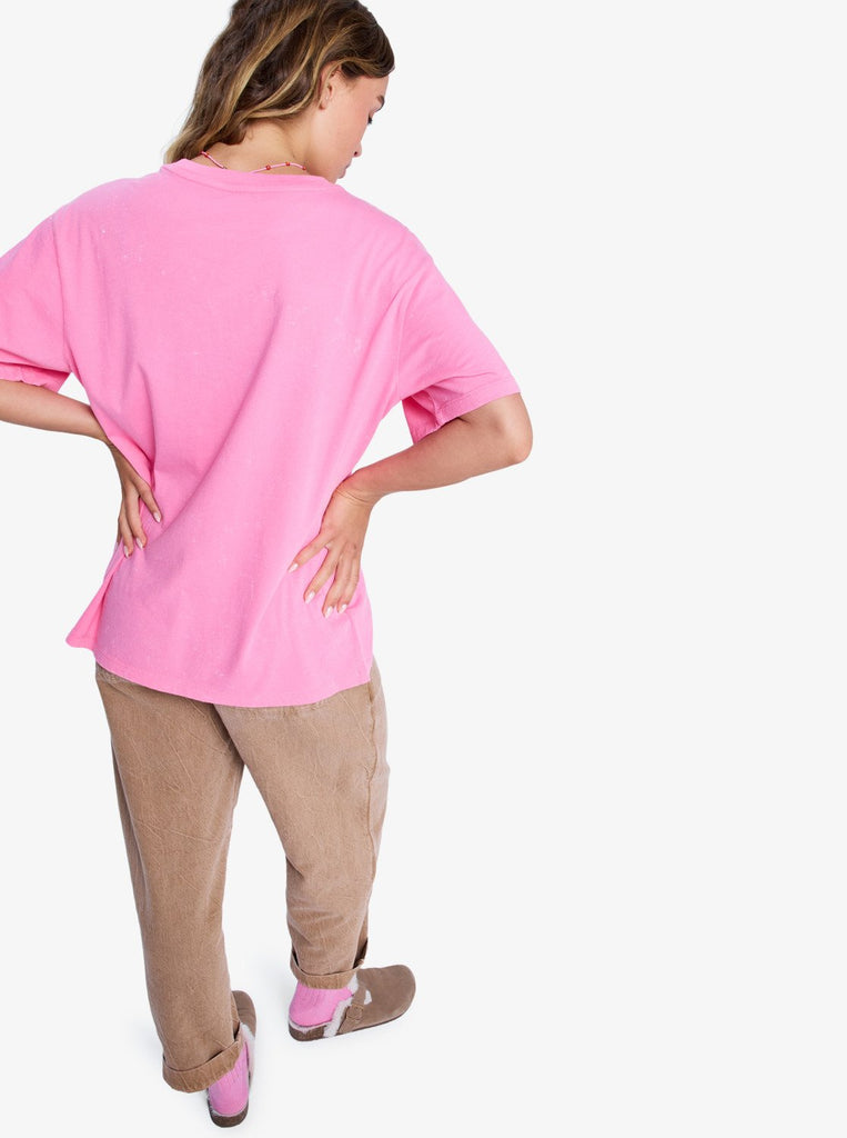 Camiseta Roxy Sunnyoversize Ootic Wash Pink Cosmos