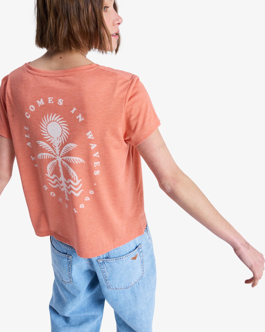 Camiseta Roxy Laguna Green Apricot Brandy