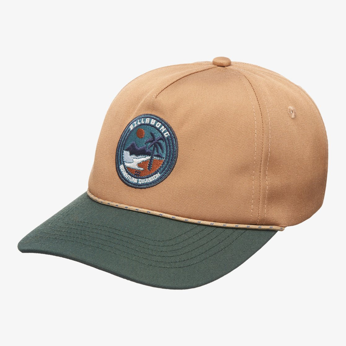 Gorra Billabong A/Div Strapback Khaki para hombre en color khaki con visera verde y cierre ajustable tipo strapback.