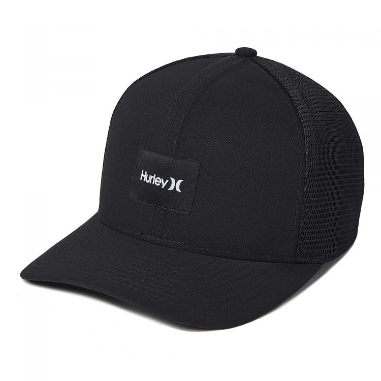 Gorra Hurley Warner Trucker Black negra estilo trucker con rejilla y logo frontal
