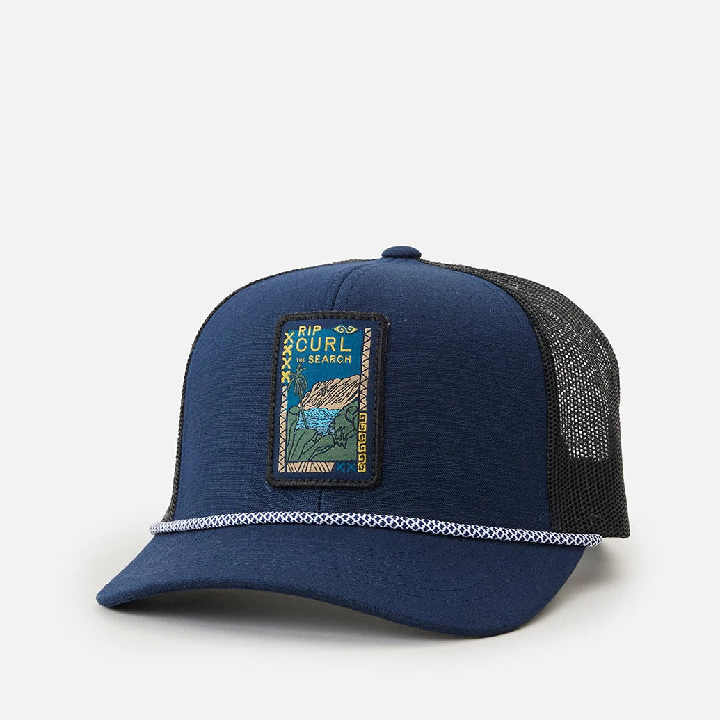Gorra RIP CURL Artist Of Search Trucker Navy gorra trucker de surf azul marino con rejilla trasera y parche frontal