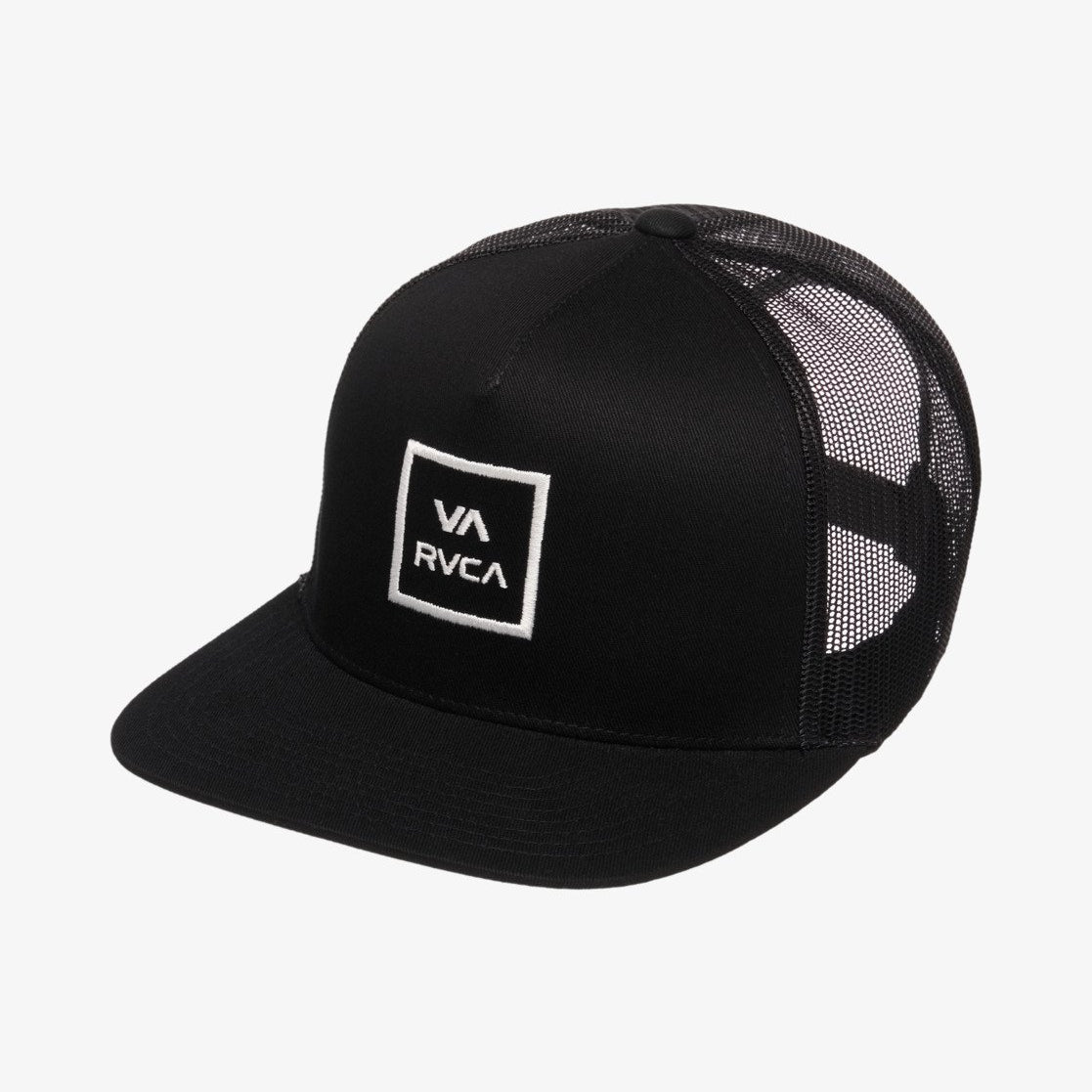 Gorra RVCA VA All The Way Black negra tipo trucker con rejilla y logo frontal hombre