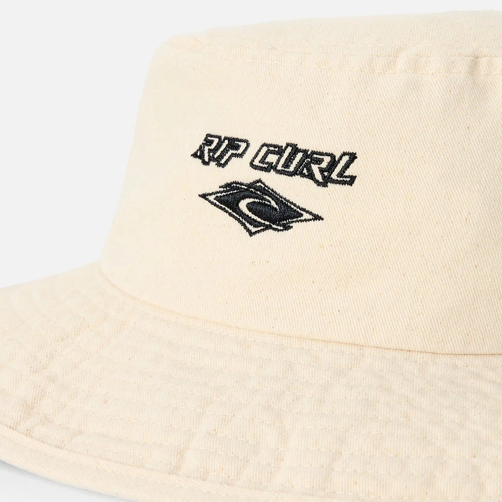 Sombrero Rip Curl UPF Premium Surf Bone Black tipo bucket con protección solar para surf, playa y actividades outdoor