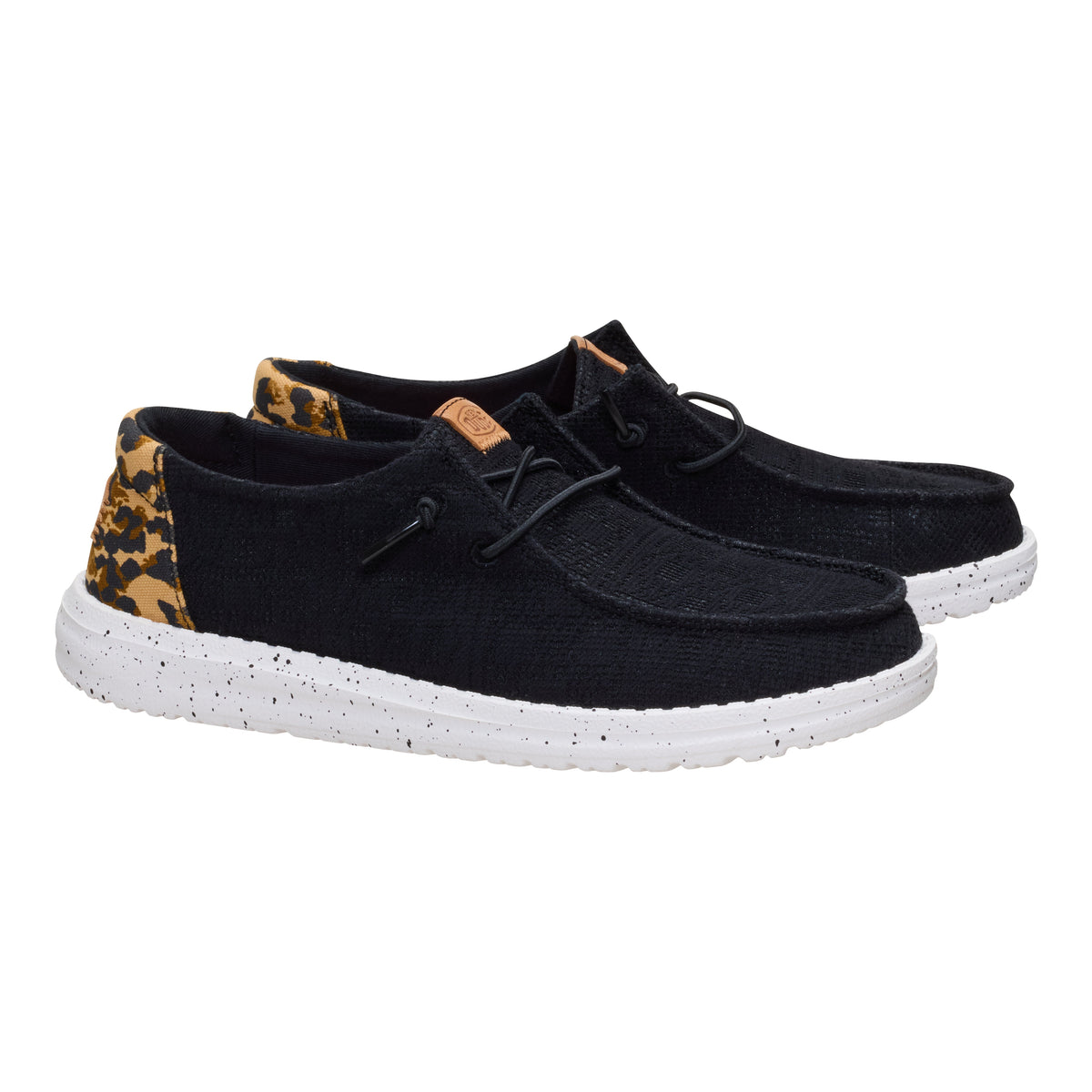 Par de zapatos de mujer HEYDUDE Wendy Wildcat Black Leopard