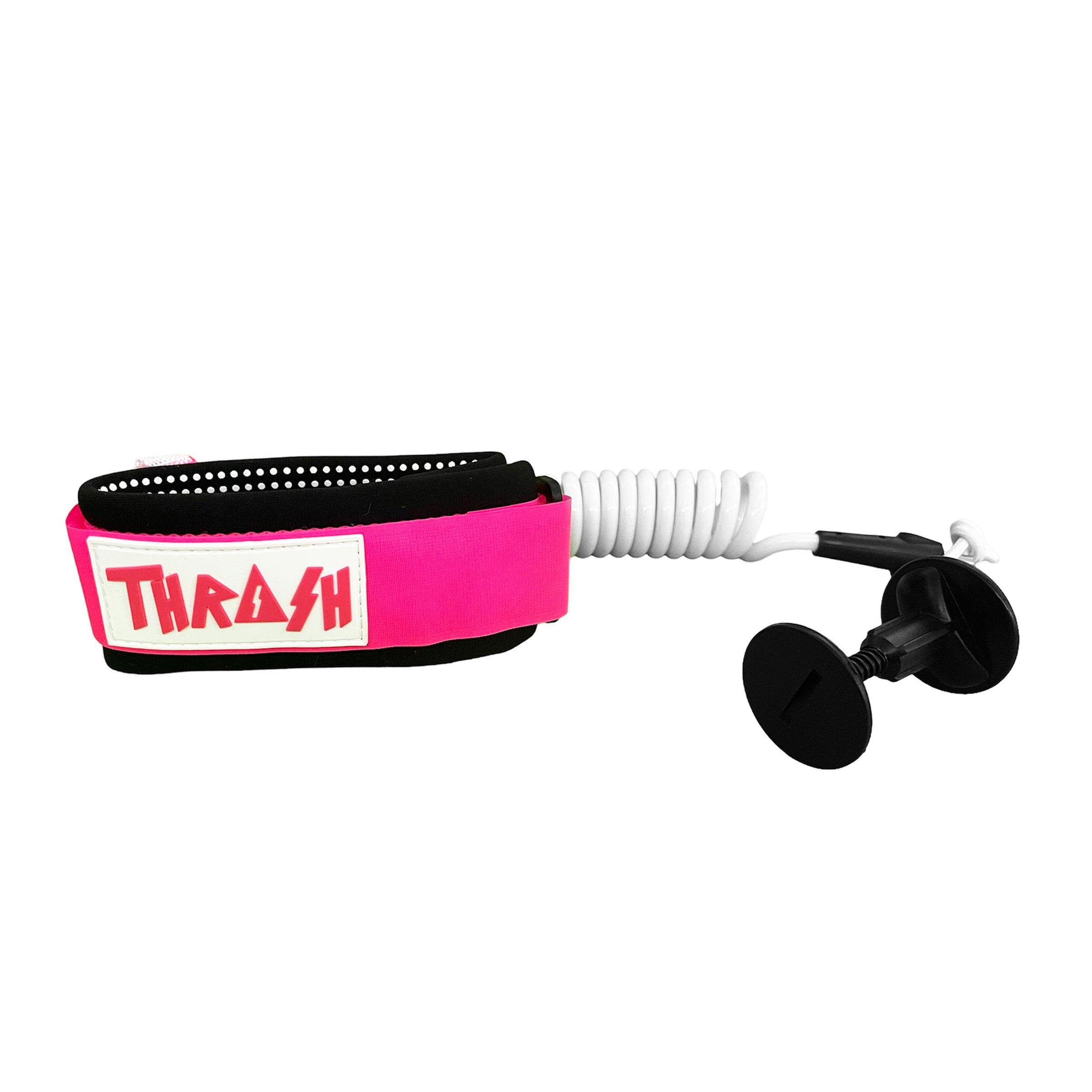 invento THRASH Point Grip bodyboard neon pink white leash surf resistente cómodo visible