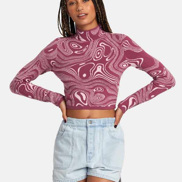 Jersey RVCA Apres Mulberry para mujer jersey de punto con estampado gráfico