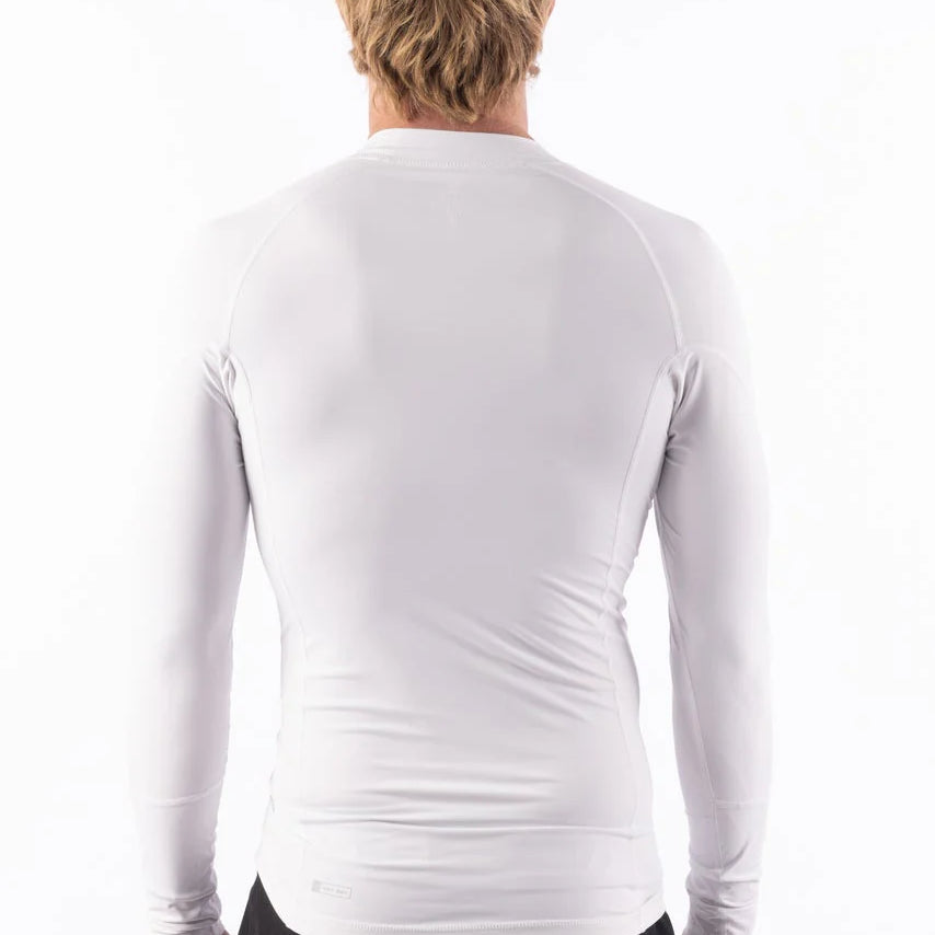 Licra Rip Curl Waves UPF50 Performance White LS para hombre con protección solar UPF50+ ideal para surf, paddle surf y actividades acuáticas