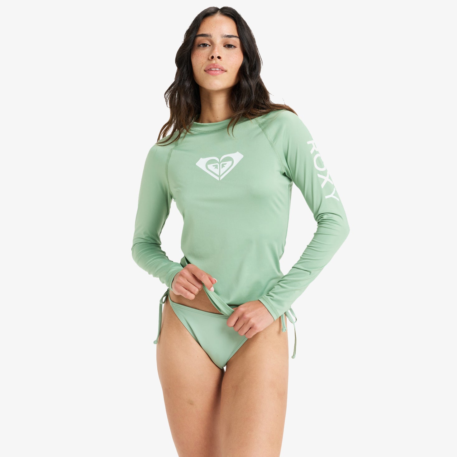 Licra ROXY Whole Hearted Sage mujer manga larga verde protección UV50 surf verano