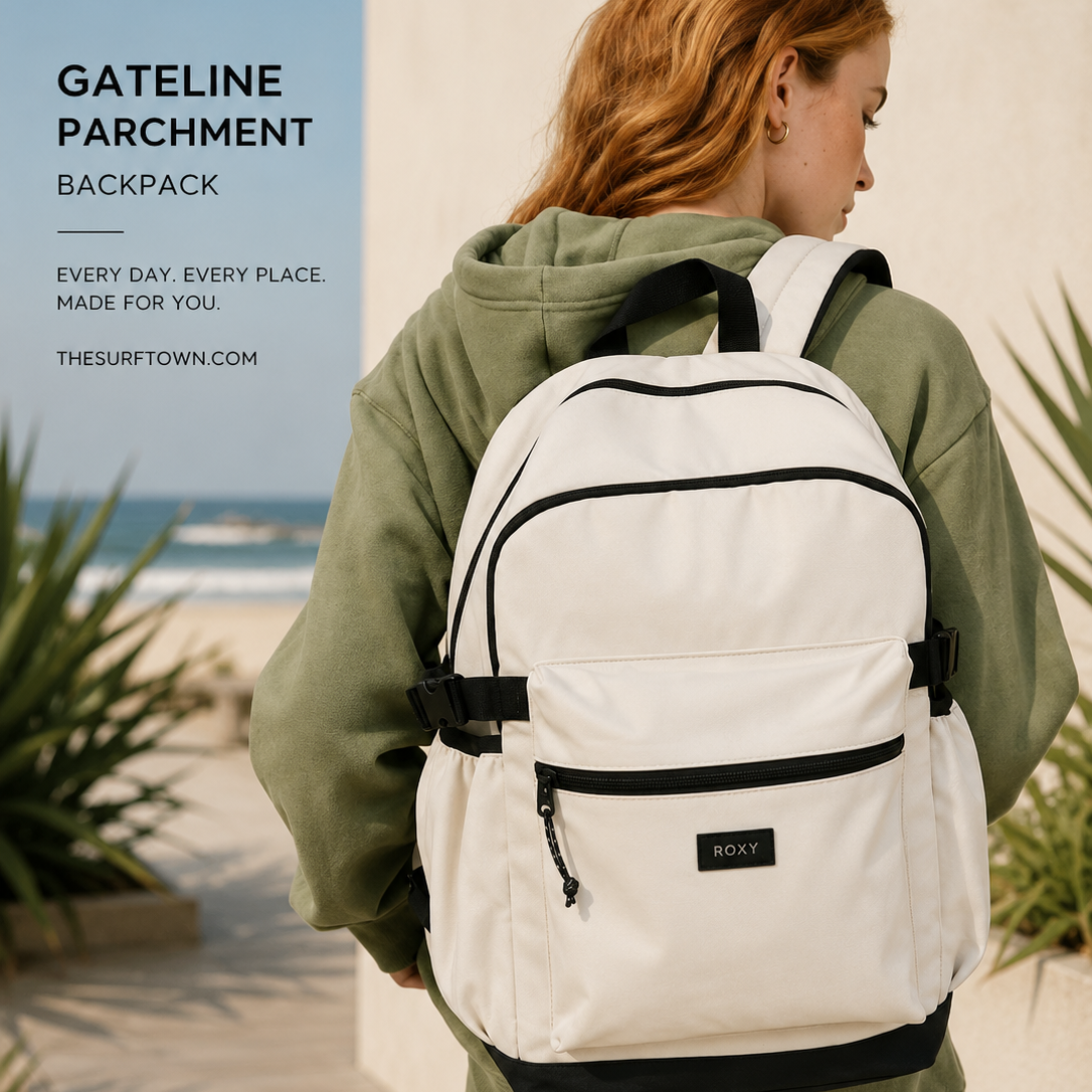 Mochila Roxy Gateline Parchment lifestyle surf premium mujer
