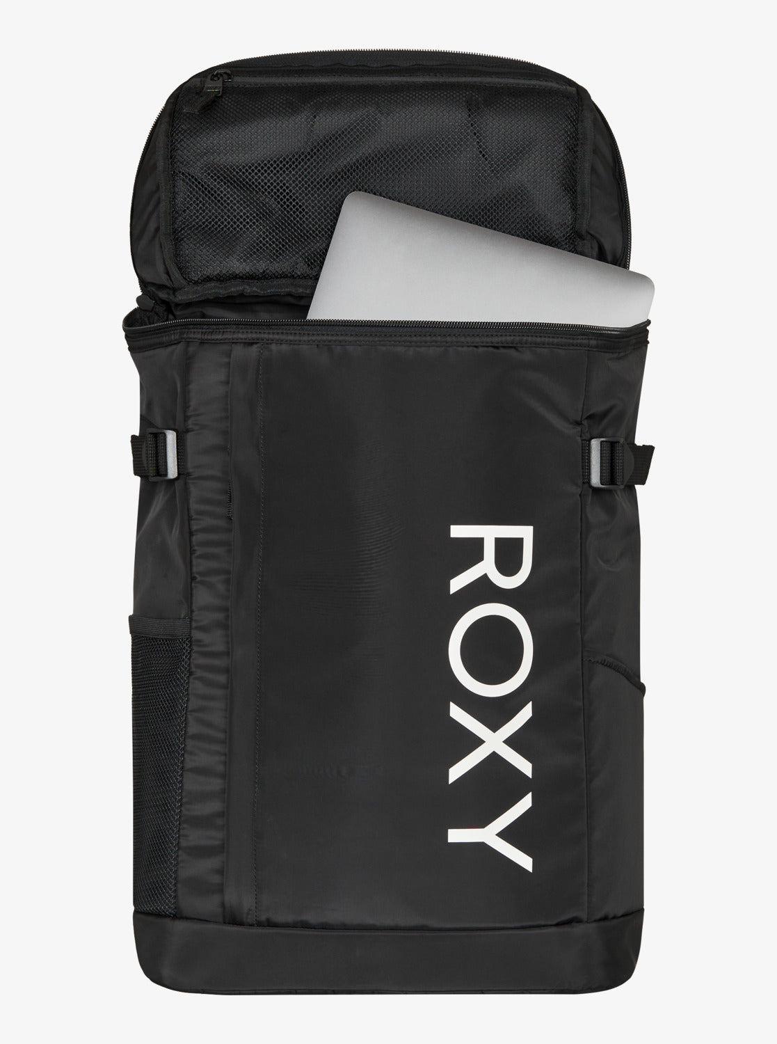 Mochila ROXY Tasia Black negra con logo vertical y compartimento para portátil