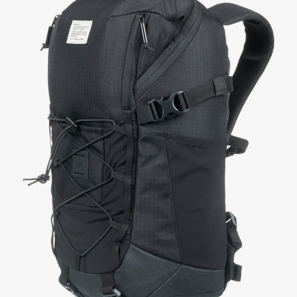 Mochila RVCA Daypack Black mochila técnica negra con cordaje frontal para uso diario y viajes