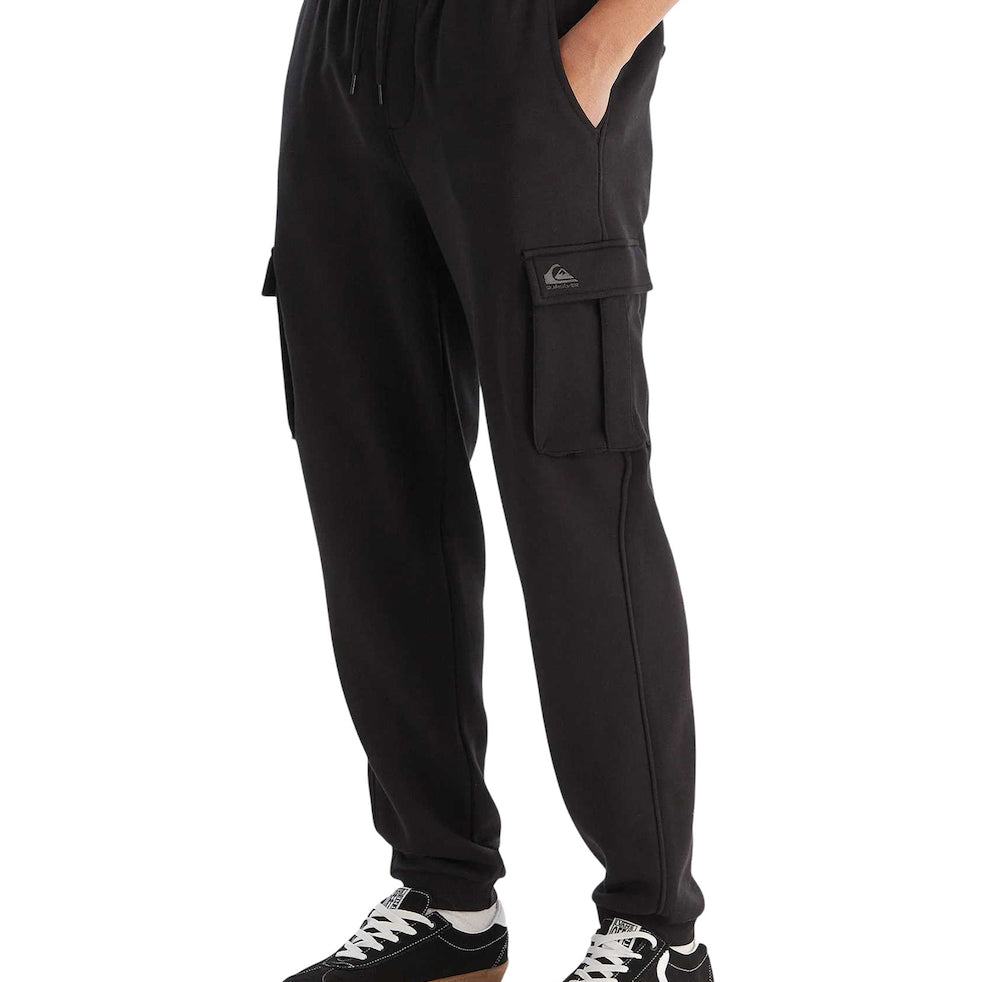 Pantalón QUIKSILVER Cargo Fleece Bottom Black negro con bolsillos cargo cómodo hombre