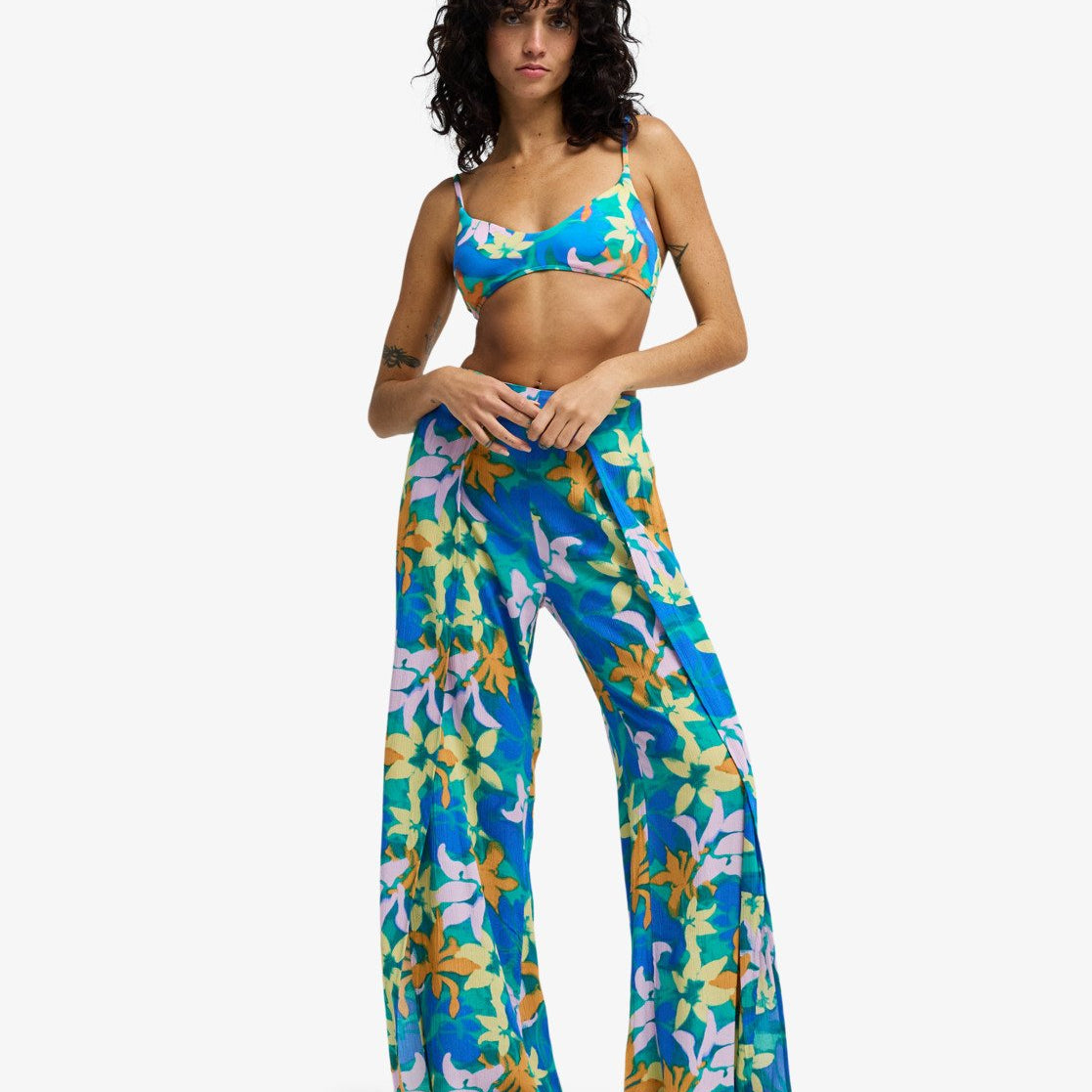 pantalones Billabong mujer Split Spirit Agua Flores estampado tropical verano