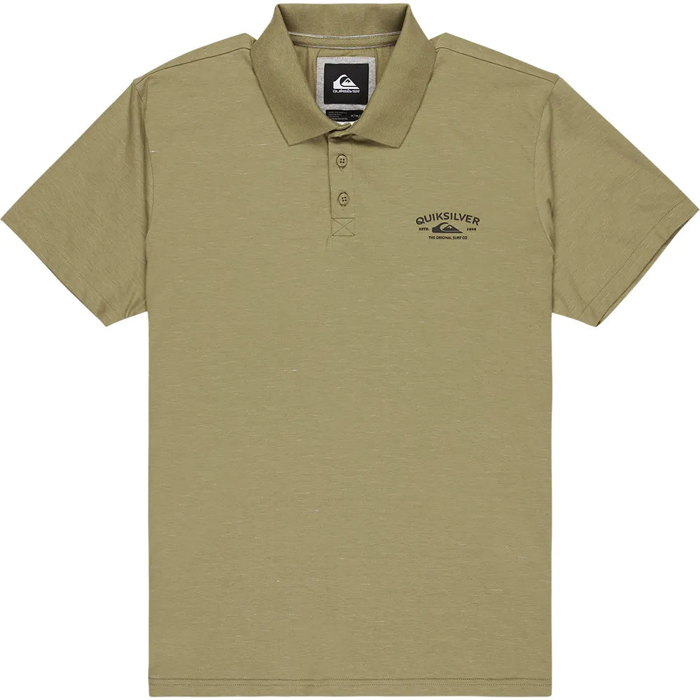 Polo Quiksilver Stretch Verde Aloe para hombre estilo surf cómodo y elegante