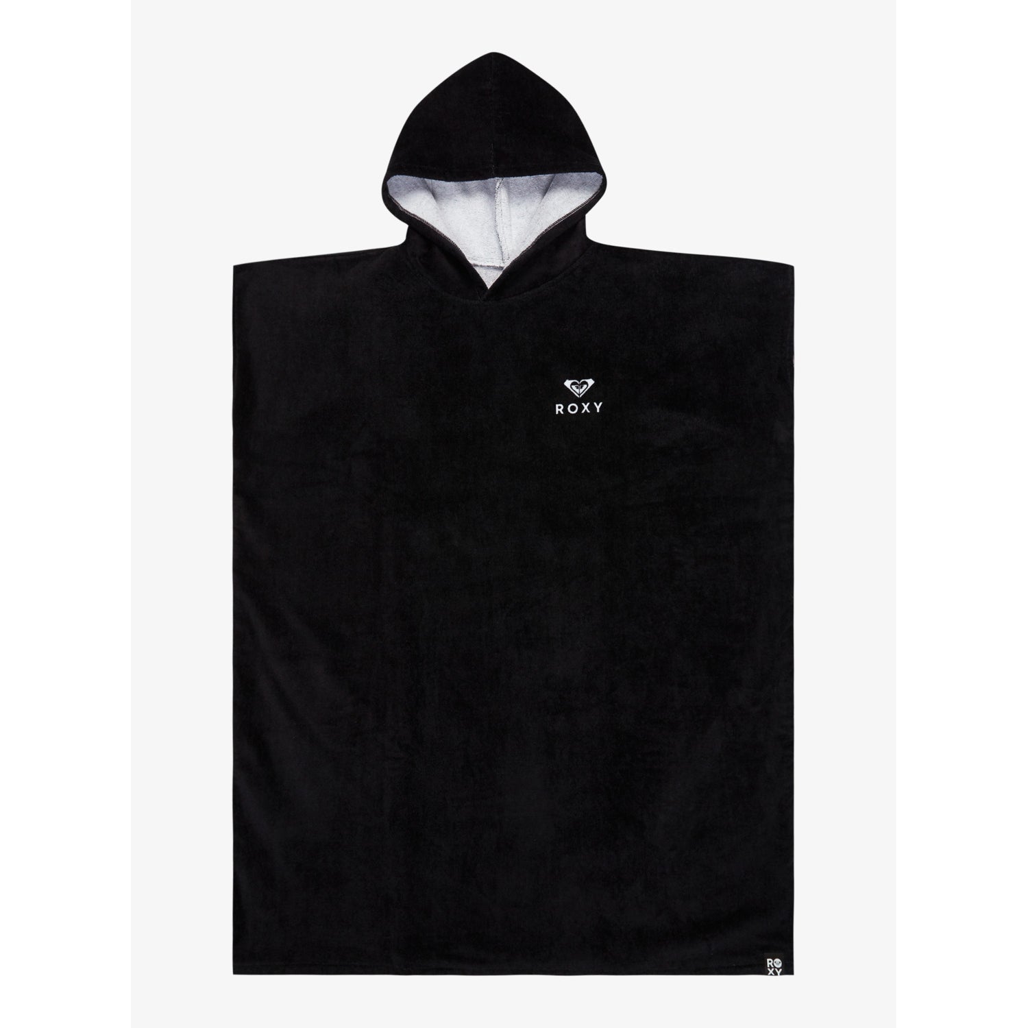 poncho toalla surf ROXY Sunny Joy Black con capucha y bolsillo canguro