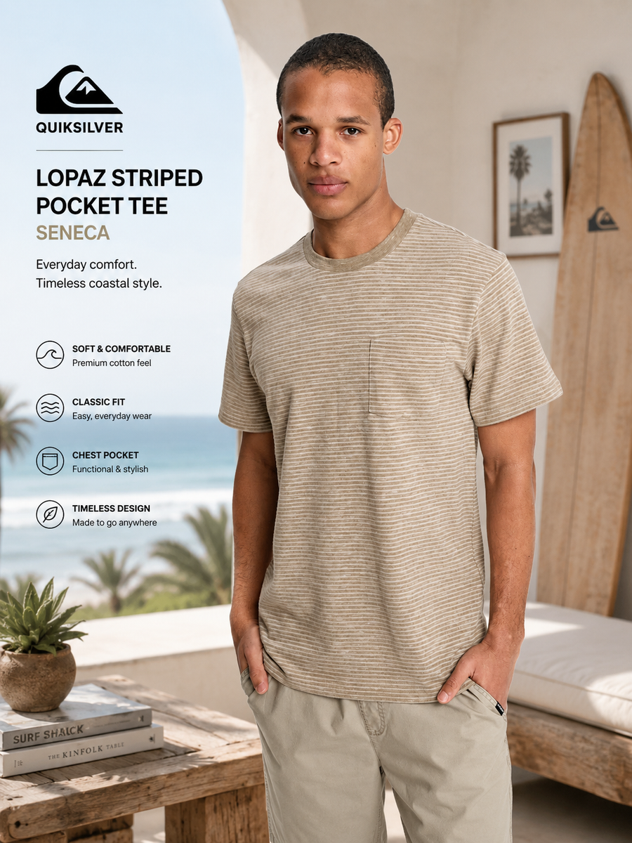 Camiseta Quiksilver Lopaz Striped Pocket Seneca | THE SURF TOWN