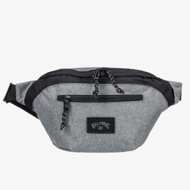 Riñonera BILLABONG Bali 2L Grey Heather gris y negra con cremallera unisex compacta