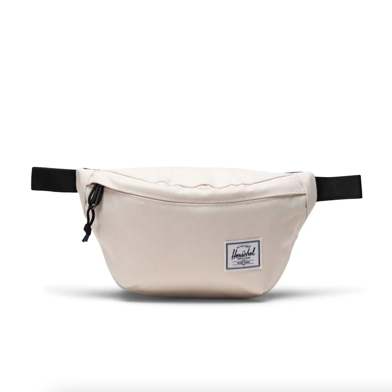 Riñonera Herschel Classic Hip Pack en color blanco roto con correa ajustable y cierre de cremallera, perfecta para llevar lo esencial con comodidad y estilo urbano